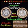 Image 1 : Indian cent 1c orig roll, 1909 end S other end