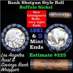 Buffalo Nickel Shotgun Roll in Old Bank Style 'Los Angeles Trust And Savins Bank'  Wrapper 1921 & d 