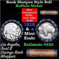 Buffalo Nickel Shotgun Roll in Old Bank Style 'Los Angeles Trust And Savins Bank'  Wrapper 1918 & s 