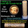 Image 1 : Uncirculated Shotgun Lincoln 1c roll, 1958-p 50 pcs Brandt Wrapper