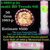 Image 1 : Uncirculated shotgun Lincoln 1c roll, 1983-p 50 pcs N.F. String & Son Wrapper