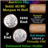 Image 1 : ***Auction Highlight*** AU/BU Slider Brinks Shotgun Morgan $1 Roll 1886 & P Ends Virtually UNC (fc)