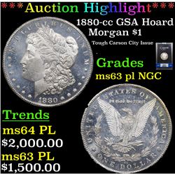 ***Auction Highlight*** NGC 1880-cc GSA Hoard Morgan Dollar $1 Graded ms63 pl By NGC (fc)