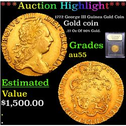 ***Auction Highlight*** 1772 George III Guinea Gold Coin Graded Choice AU By USCG (fc)