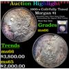 Image 1 : ***Auction Highlight*** 1900-s Collrfully Toned Morgan Dollar $1 Graded GEM+ Unc By USCG (fc)