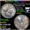 Image 1 : ***Auction Highlight*** 1898-p Colorfully Toned Barber Half Dollars 50c Graded Select+ Unc By USCG (