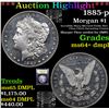 Image 1 : ***Auction Highlight*** 1885-p Morgan Dollar $1 Graded Choice Unc+ DMPL By USCG (fc)