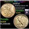 Image 1 : ***Auction Highlight*** 1929-d Walking Liberty Half Dollar 50c Graded Choice Unc By USCG (fc)