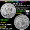 Image 1 : ***Auction Highlight*** 1828 B-1 Capped Bust Quarter 25c Graded Choice+ Unc By USCG (fc)