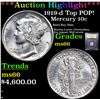 Image 1 : ***Auction Highlight*** 1919-d Top POP! Mercury Dime 10c Graded GEM+ Unc By USCG (fc)