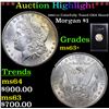Image 1 : ***Auction Highlight*** 1883-cc Colorfully Toned GSA Hoard Morgan Dollar $1 Graded Select+ Unc By US