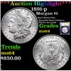Image 1 : ***Auction Highlight*** 1891-p Morgan Dollar $1 Graded Choice Unc By USCG (fc)