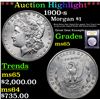 Image 1 : ***Auction Highlight*** 1900-s Morgan Dollar $1 Graded GEM Unc BY USCG (fc)