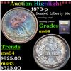 Image 1 : ***Auction Highlight*** 1870-p Seated Liberty Dime 10c Graded Choice Unc BY USCG (fc)