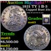 Image 1 : ***Auction Highlight*** 1821 TY 1 B-3 Capped Bust Quarter 25c Graded Select Unc By USCG (fc)