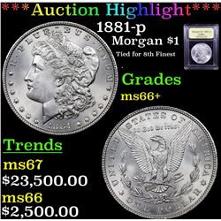 ***Auction Highlight*** 1881-p Morgan Dollar $1 Graded GEM++ Unc By USCG (fc)