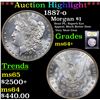 Image 1 : ***Auction Highlight*** 1887-o Morgan Dollar $1 Graded Choice+ Unc By USCG (fc)