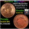 Image 1 : ***Auction Highlight*** 1804 Restrike Draped Bust Large Cent 1c Graded Choice Unc BN By USCG (fc)