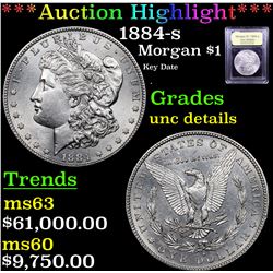 ***Auction Highlight*** 1884-s Morgan Dollar $1 Graded Unc Details By USCG (fc)