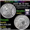 Image 1 : ***Auction Highlight*** 1832 SL O-103 Capped Bust Half Dollar 50c Graded Select Unc By USCG (fc)