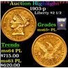 Image 1 : ***Auction Highlight*** 1903-p Gold Liberty Quarter Eagle $2 1/2 Graded Select Unc+ PL By USCG (fc)