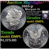 Image 1 : ***Auction Highlight*** 1885-p Morgan Dollar $1 Graded GEM Unc DMPL By USCG (fc)