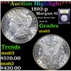 Image 1 : ***Auction Highlight*** 1892-p Morgan Dollar $1 Graded Select Unc By USCG (fc)