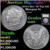 Image 1 : ***Auction Highlight*** 1878-s rev '78 Top 100 Morgan Dollar $1 Graded Select Unc By USCG (fc)