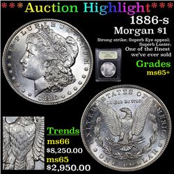 ***Auction Highlight*** 1886-s Morgan Dollar $1 Graded GEM+ Unc By USCG (fc)