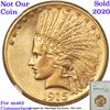 Image 8 : ***Auction Highlight*** 1915-s Gold Indian Eagle $10 Graded Select Unc BY USCG (fc)