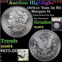 ***Auction Highlight*** 1878-cc Vam 2A R5 Morgan Dollar $1 Graded Choice Unc By USCG (fc)