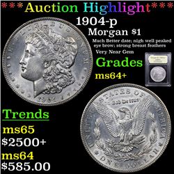 ***Auction Highlight*** 1904-p Morgan Dollar $1 Graded Choice+ Unc By USCG (fc)