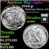 Image 1 : ***Auction Highlight*** 1944-p Walking Liberty Half Dollar 50c Graded GEM++ Unc By USCG (fc)