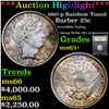 Image 1 : ***Auction Highlight*** 1897-p Rainbow Toned Barber Quarter 25c Graded GEM+ Unc By USCG (fc)