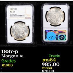 NGC 1887-p Morgan Dollar $1 Graded ms63 By NGC