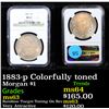 Image 1 : 1883-p Colorfully toned Morgan Dollar $1 Graded ms63 By NGC