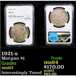 NGC 1921-s Morgan Dollar $1 Graded ms63 By NGC