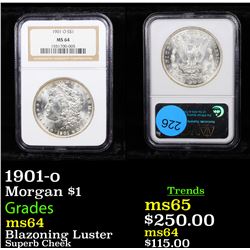 NGC 1901-o Morgan Dollar $1 Graded ms64 By NGC