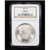 Image 2 : NGC 1888-p Morgan Dollar $1 Graded ms63 By NGC