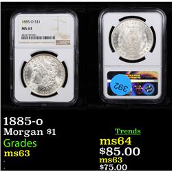 1885-o Morgan Dollar $1 Graded ms63 By NGC