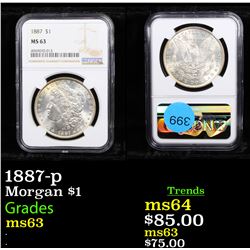 NGC 1887-p Morgan Dollar $1 Graded ms63 By NGC