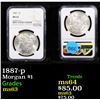 Image 1 : NGC 1887-p Morgan Dollar $1 Graded ms63 By NGC
