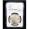 Image 2 : NGC 1886-p Morgan Dollar $1 Graded ms63 By NGC