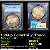 Image 1 : PCGS 1884-p Colorfully Toned Morgan Dollar $1 Graded ms63 By PCGS