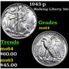 Image 1 : 1943-p Walking Liberty Half Dollar 50c Grades Choice Unc