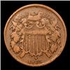 Image 2 : 1865 Two Cent Piece 2c Grades vf+