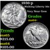 Image 1 : 1936-p Walking Liberty Half Dollar 50c Grades Choice+ Unc