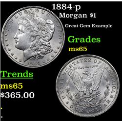 1884-p Morgan Dollar $1 Grades GEM Unc