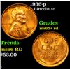 Image 1 : 1936-p Lincoln Cent 1c Grades Gem+ Unc RD