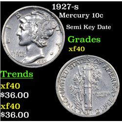 1927-s Mercury Dime 10c Grades xf